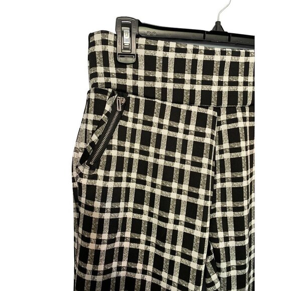 Shosho Black & White Plaid Leggings Stretchy Comfort Waistband Women’s Large NWT - Picture 2 of 8